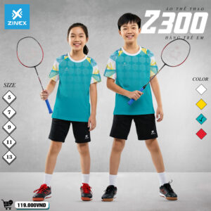 Áo thể thao trẻ em Z300 màu xanh ngọc – năng động, mát mẻ cho bé yêu