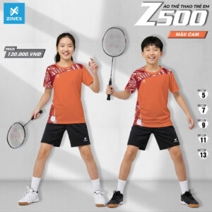 Áo Cầu Lông Trẻ Em Z500 Màu Cam Năng Động