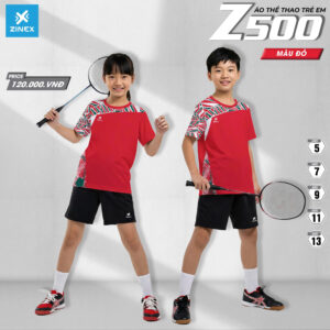 Áo Thể Thao Trẻ Em Z500 Màu Đỏ Nổi Bật - Dành Cho Bé Năng Động