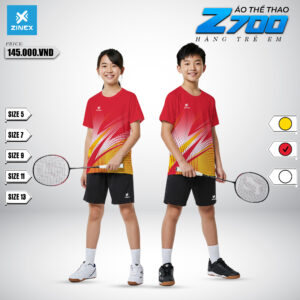 Áo Cầu Lông Trẻ Em Z700 Màu Đỏ Vàng Trắng Năng Động