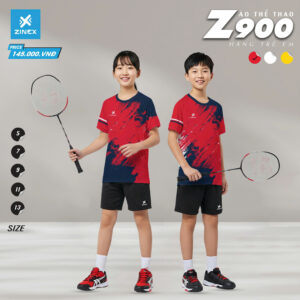 Áo Thể Thao Trẻ Em Z900 Màu Đỏ Phối Xanh Navy