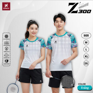 Áo Cầu Lông ZINEX Z300 Màu Trắng – Thiết Kế Thể Thao Năng Động