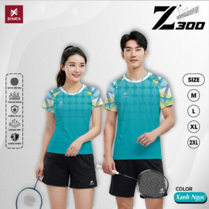 Áo Cầu Lông ZINEX Z300 Màu Xanh Ngọc – Năng Động & Thoáng Mát
