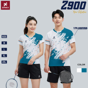 Áo Cầu Lông ZINEX Z900 Màu Trắng Xanh Cam – Thiết Kế Năng Động, Chất Liệu Thể Thao Chuyên Dụng