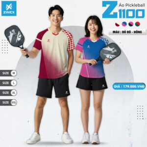 Áo thể thao Pickleball Z1100 – Đỏ đô & Hồng chuyển sắc cá tính