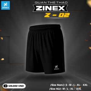 Quần Thể Thao ZINEX Z-02 | Màu Đen Tuyền Năng Động