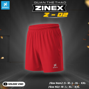 Quần Thể Thao ZINEX Z-02 Màu Đỏ Năng Động