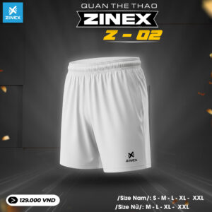 Quần thể thao ZINEX Z-02 - Trắng tinh tế, co giãn thoải mái